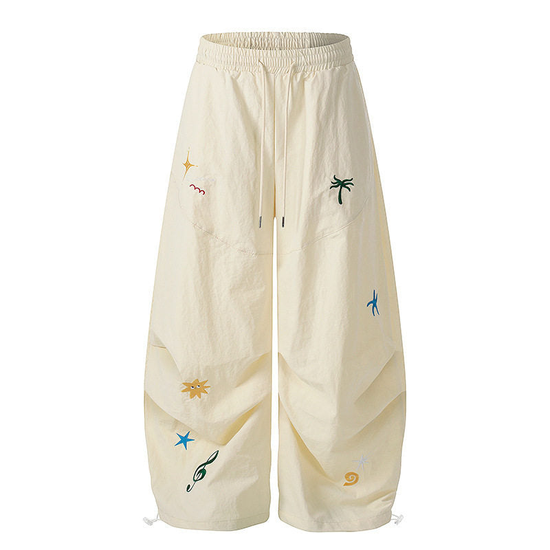 Cargo Paratrooper Pants Women  Loose Straight Leg Wide Leg Casual Trousers