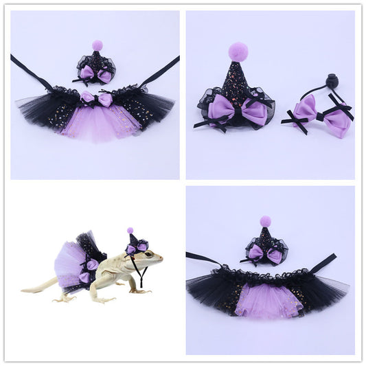Little Pet Halloween Party Dress Up Supplies Guinea Pig Lizard Rabbit Hat Climbing Pet Kuromi Puffy Skirt