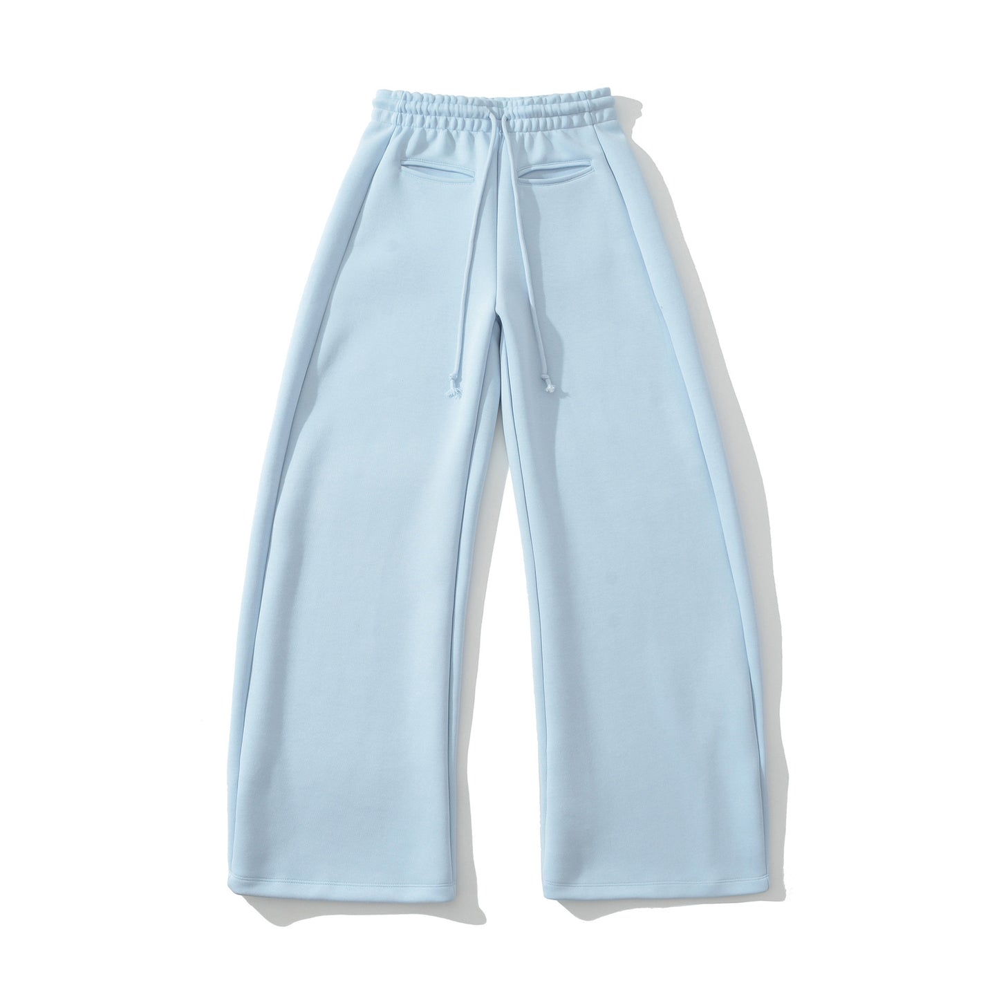Drawstring elastic waist loose wide leg pants