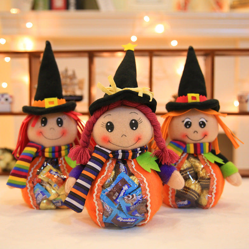 Halloween Decoration Supplies Halloween Transparent Candy Bag Children's Gift Bag Party Witch Decoration Ornament