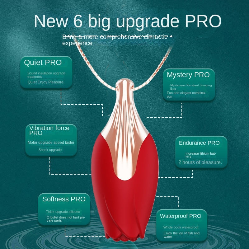 Popular Women's Rose Vibrator Adult Toy Rose Jewelry Necklace Vibrator Egg Adult Sex Toy
