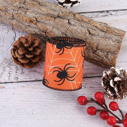 Creative Halloween spider print ribbon Halloween party decoration ribbon ribbon ribbon DIY decoration ribbon material