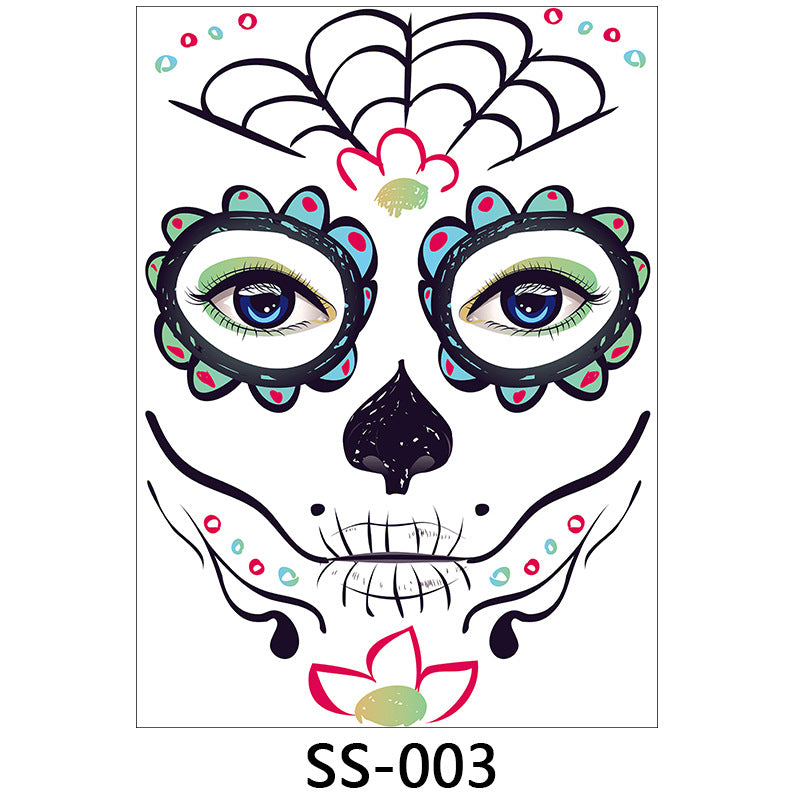 Halloween Face Stickers – Scary Temporary Tattoos for Makeup, Party & Costume Decoration