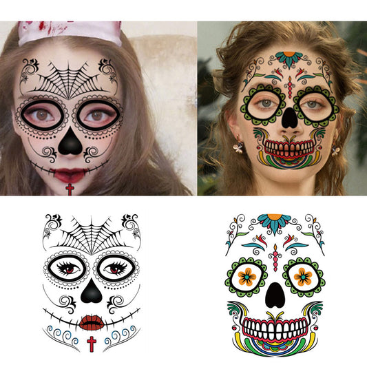 Halloween Face Stickers – Scary Temporary Tattoos for Makeup, Party & Costume Decoration