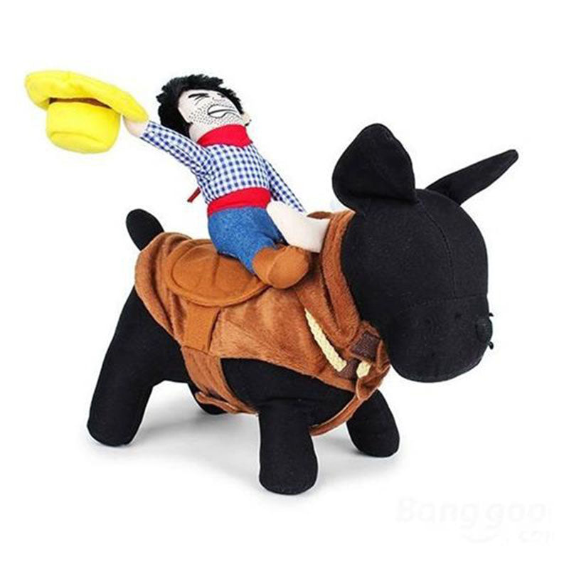 Funny Pet Halloween Costume – Cowboy Rider Dog Outfit for Small & Medium Dogs |