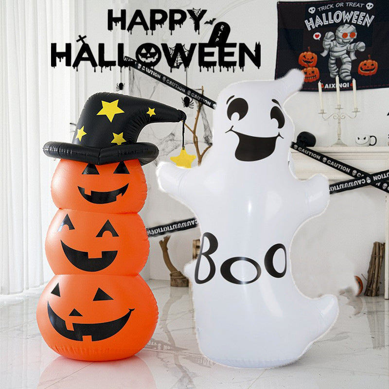 Halloween Pumpkin Head Tumbler Inflatable Standing Ghost Garden Ornaments Holiday Party Decoration Props