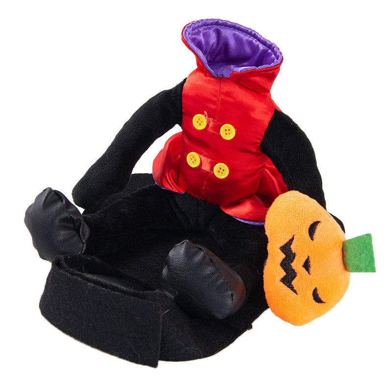 Pet clothes are funny take a knife transform into a pet dog Halloween pet
