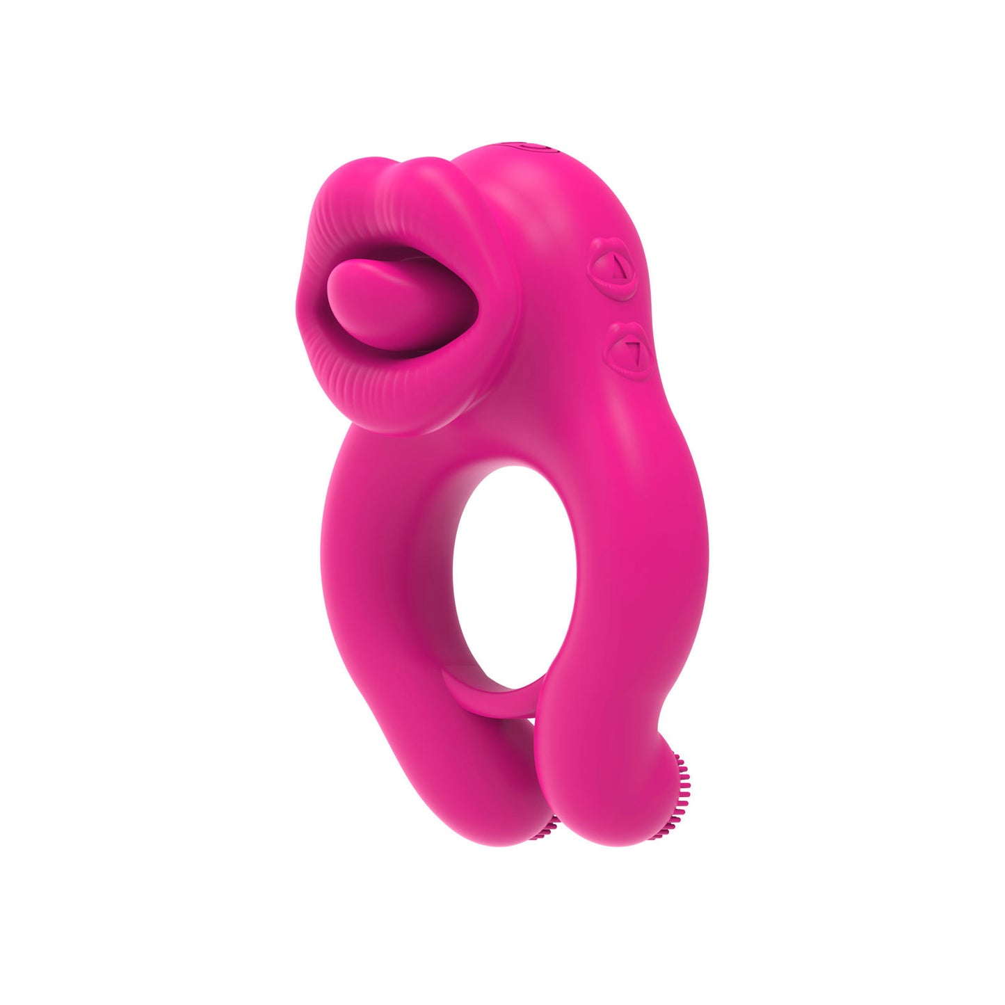 Three motor flirting couple sharing lock ring tongue vibration mini vibrator