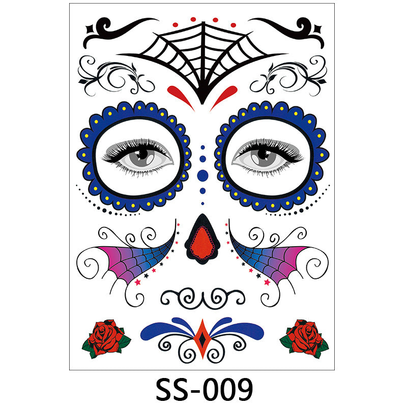 Halloween Face Stickers – Scary Temporary Tattoos for Makeup, Party & Costume Decoration