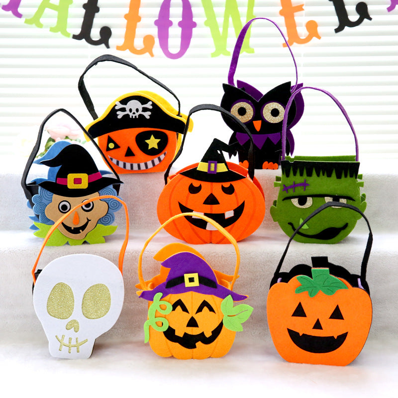 Halloween Props Witch Pumpkin Bag Owl Candy Bag Children's Kindergarten Gift Handheld Pumpkin Bag