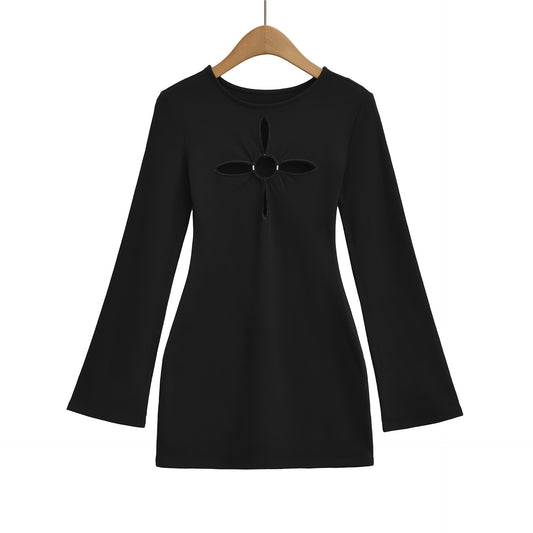 Dress Daiane  sheer long-sleeved slim-fit bodysuit with flared sleeves