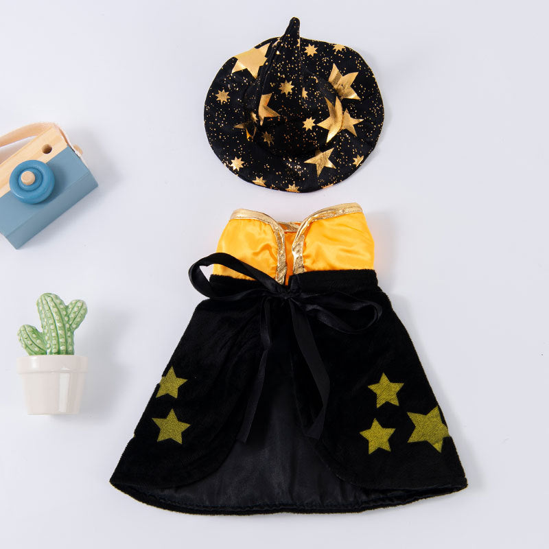 Pet clothes are funny take a knife transform into a pet dog Halloween pet