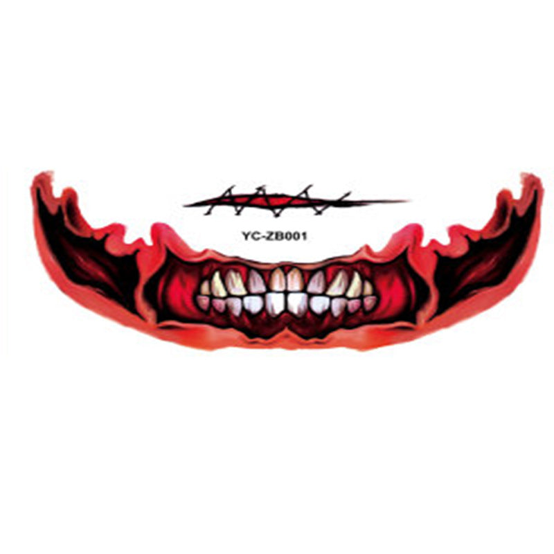 Halloween Mouth Tattoo Stickers Horror Lip DIY Decoration BIG MOUTH TATTOOS
