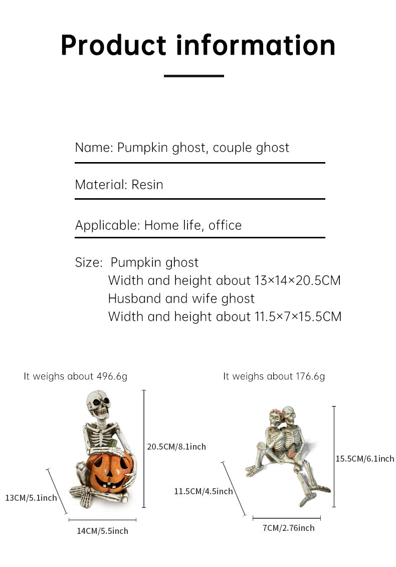 Halloween Hanging Foot Ghost Couple Skeleton Pumpkin Resin Decoration European Style Decoration