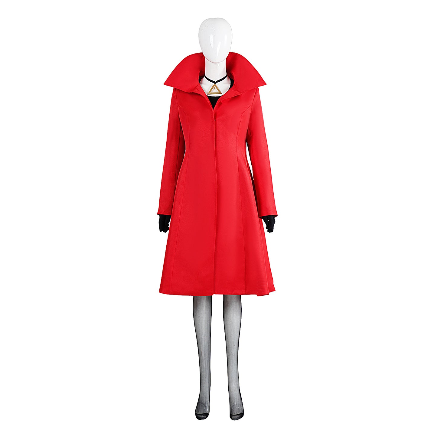 Elegant Christmas Red Cape Coat – Carmen Style Winter Trench & Cosplay Outerwear