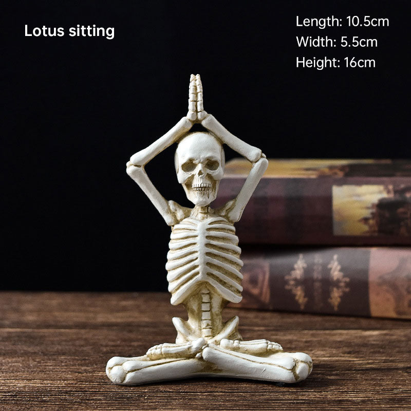 Halloween Ghost Festival Yoga Skull Figure Decoration Ornaments Skull Resin Crafts Small Decoration