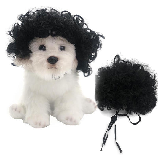 Pet wig dog wig Halloween pet accessory curly hair straight hair