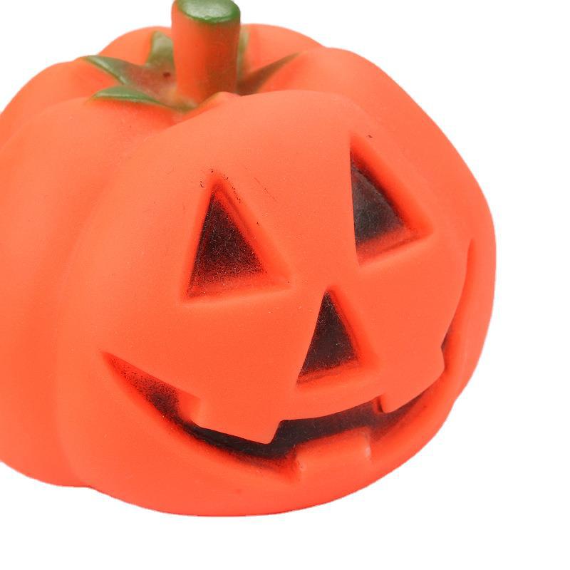 Halloween Pumpkin Toy for Pets - Interactive Rubber Toy with Sound for Dogs to Chew and Play