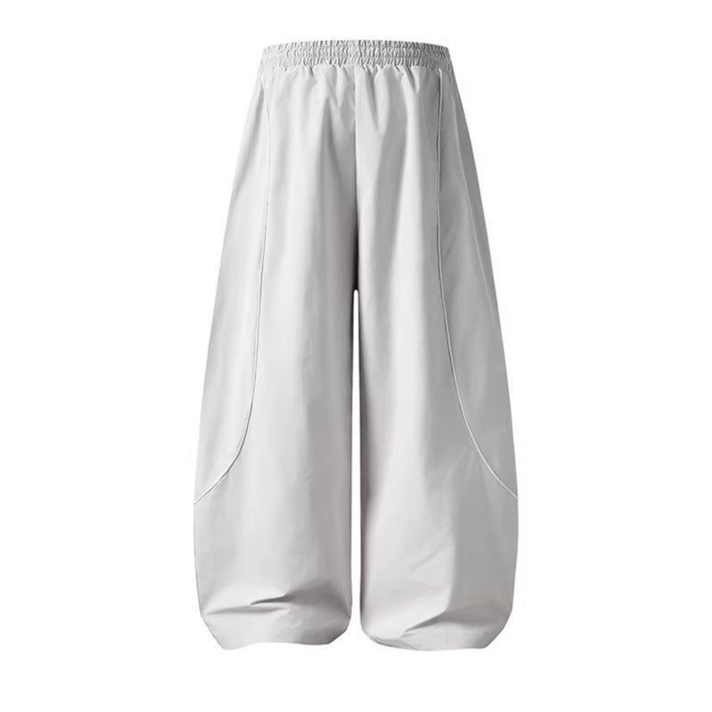 Patchwork Color-Blocked Unisex Spring Casual Loose Wide-Leg Pants Sports Long Pants