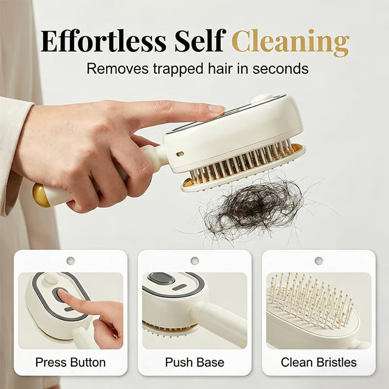 Electric Ionic Steam Hair Straightening Brush – Anti-Frizz Mist Comb for Smooth & Shiny Hair