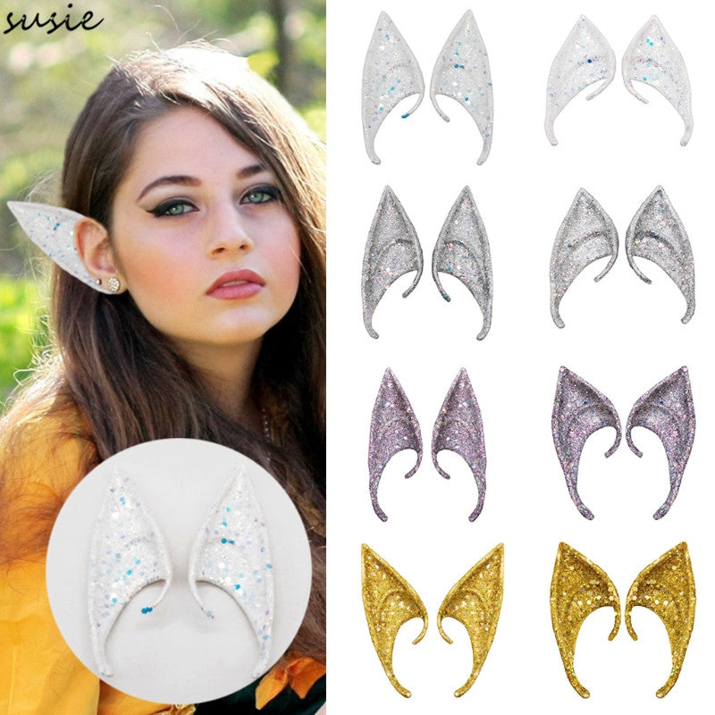 1 Pair Halloween Party Elven Elf Ears Pointed Anime Fairy Cosplay Costumes Vampire Soft Christmas Party Mask