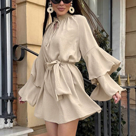 Elegant Bell Sleeve Tunic Dress