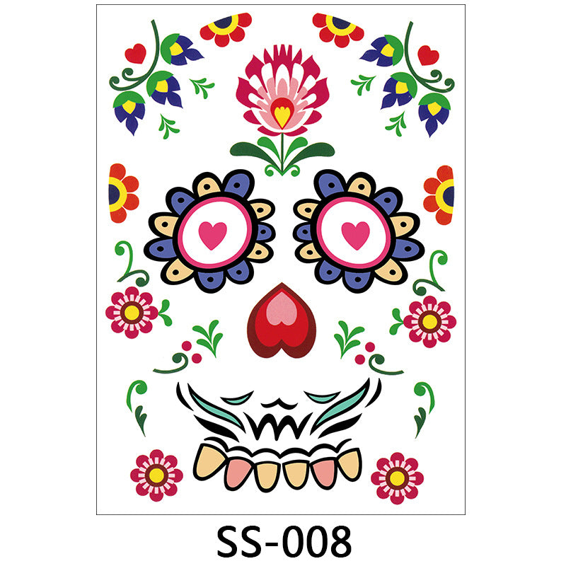 Halloween Face Stickers – Scary Temporary Tattoos for Makeup, Party & Costume Decoration