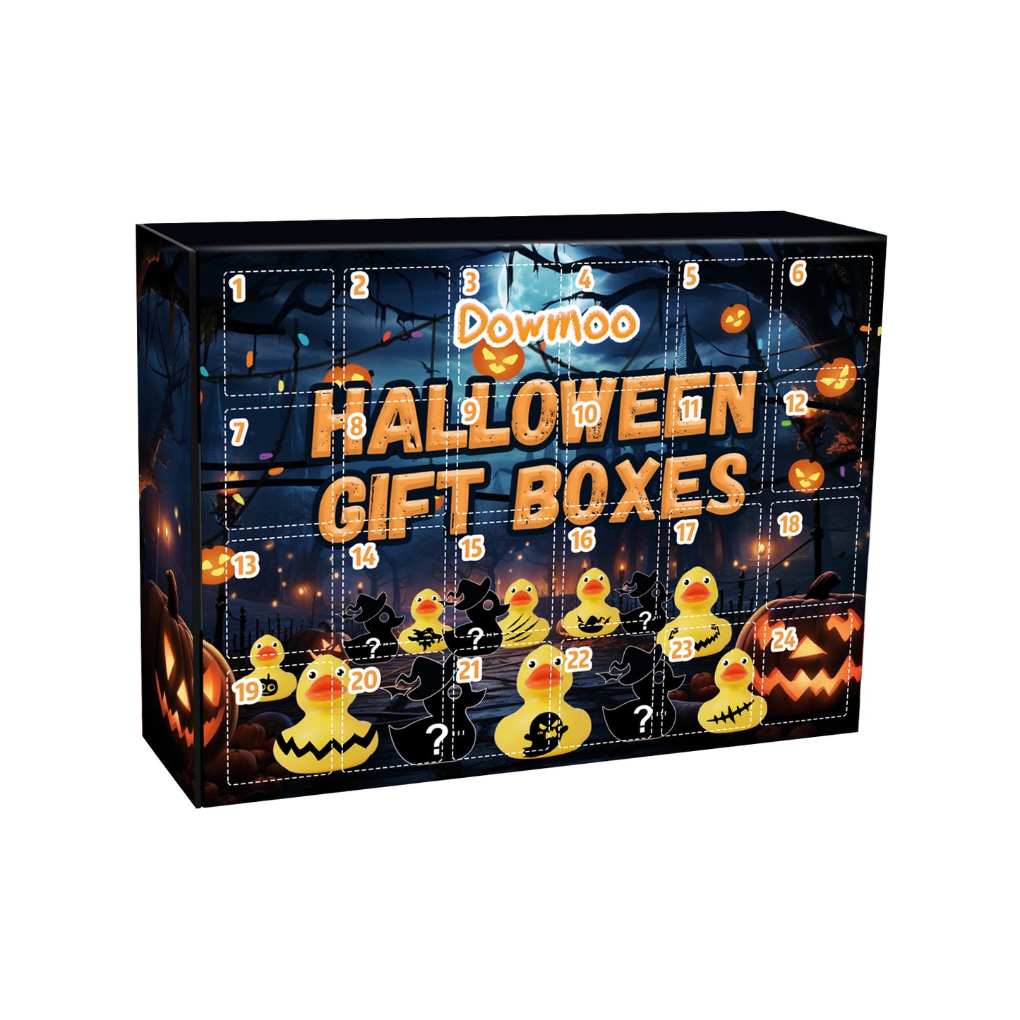 Halloween Duck Blind Box, Advent Countdown 24 Grid Surprise Decoration Rubber Duck Toy Gift Box