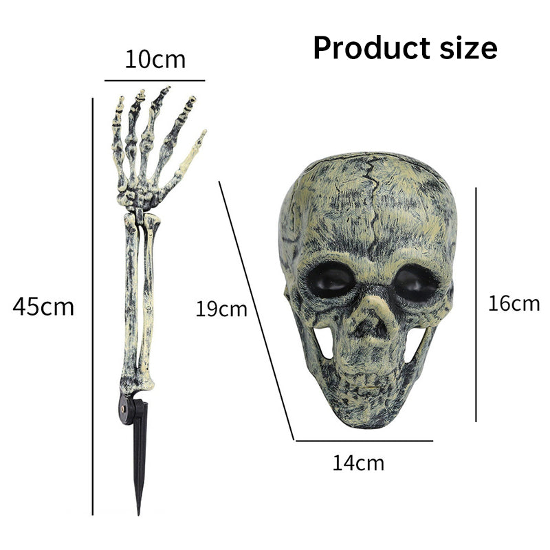 Halloween Skeleton Stakes: Realistic Skull, Head, Hands/Arms – For Party, Home, Garden, Lawn
