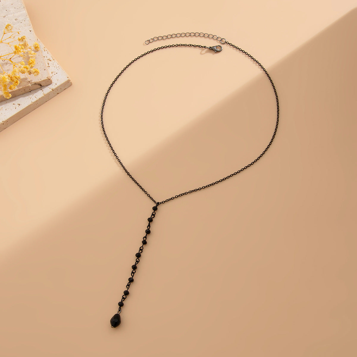 Sweet and Cool Tassel Water Drop Ruby Necklace Halloween Personalized Crescent Crystal Collar Chain