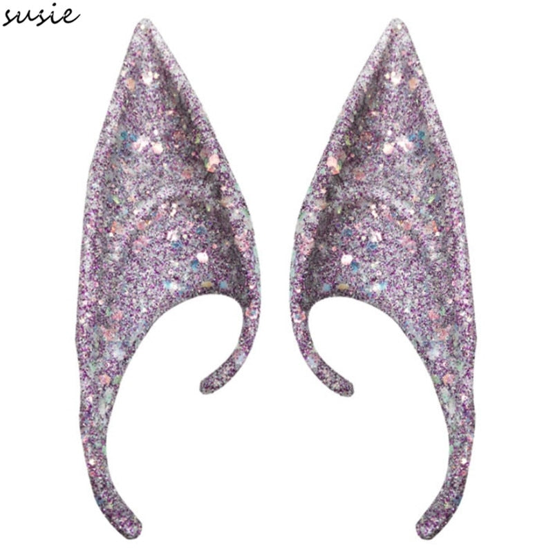 1 Pair Halloween Party Elven Elf Ears Pointed Anime Fairy Cosplay Costumes Vampire Soft Christmas Party Mask
