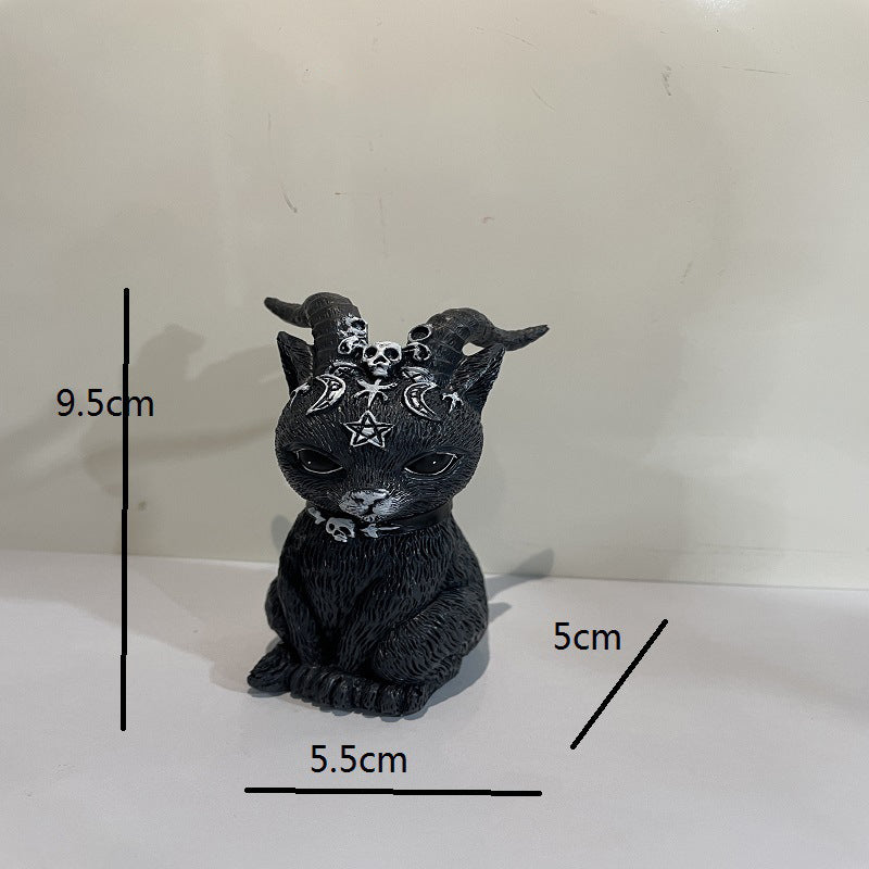 Halloween Magic Cat Resin Craft Ornament Animal Sculpture