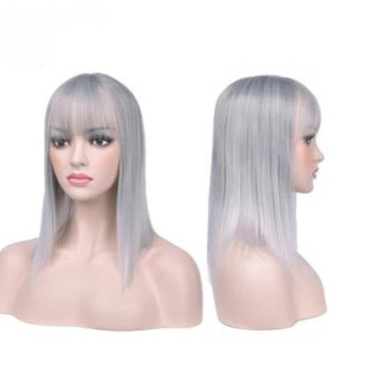 Women’s Short Bob Wig with Bangs – Straight Synthetic Hair Heat Resistant Party & Halloween Wig