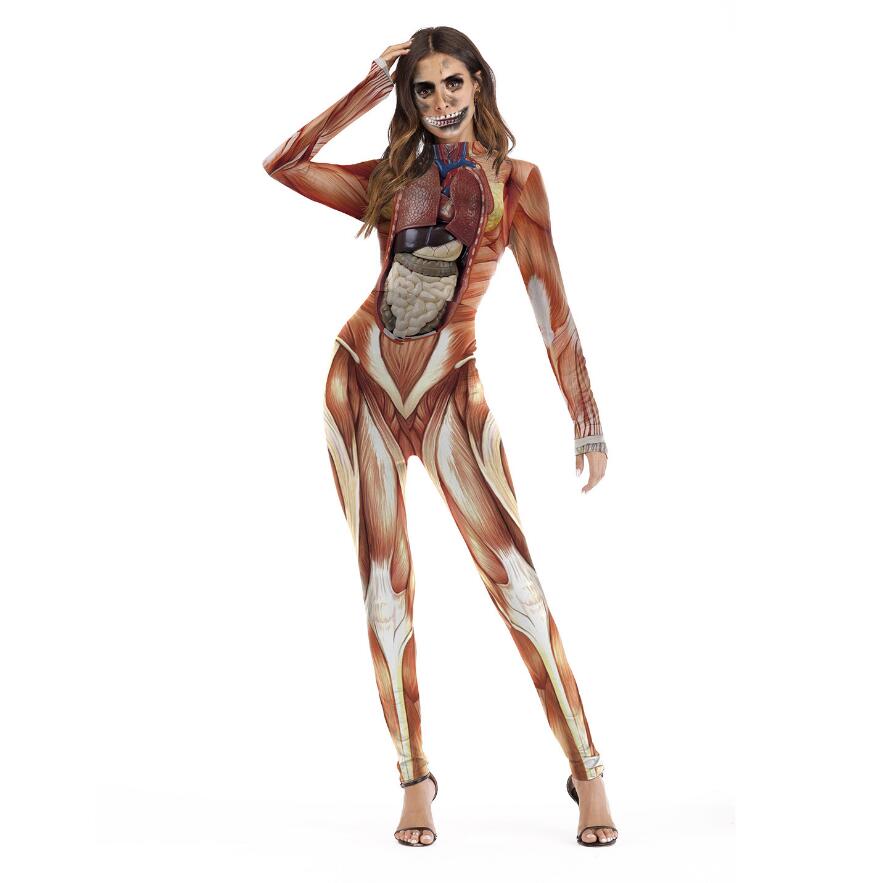 Halloween Long Sleeve Jumpsuit – Festival & Party Cosplay Costume for Women