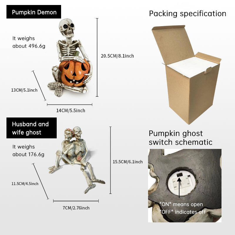 Halloween Hanging Foot Ghost Couple Skeleton Pumpkin Resin Decoration European Style Decoration