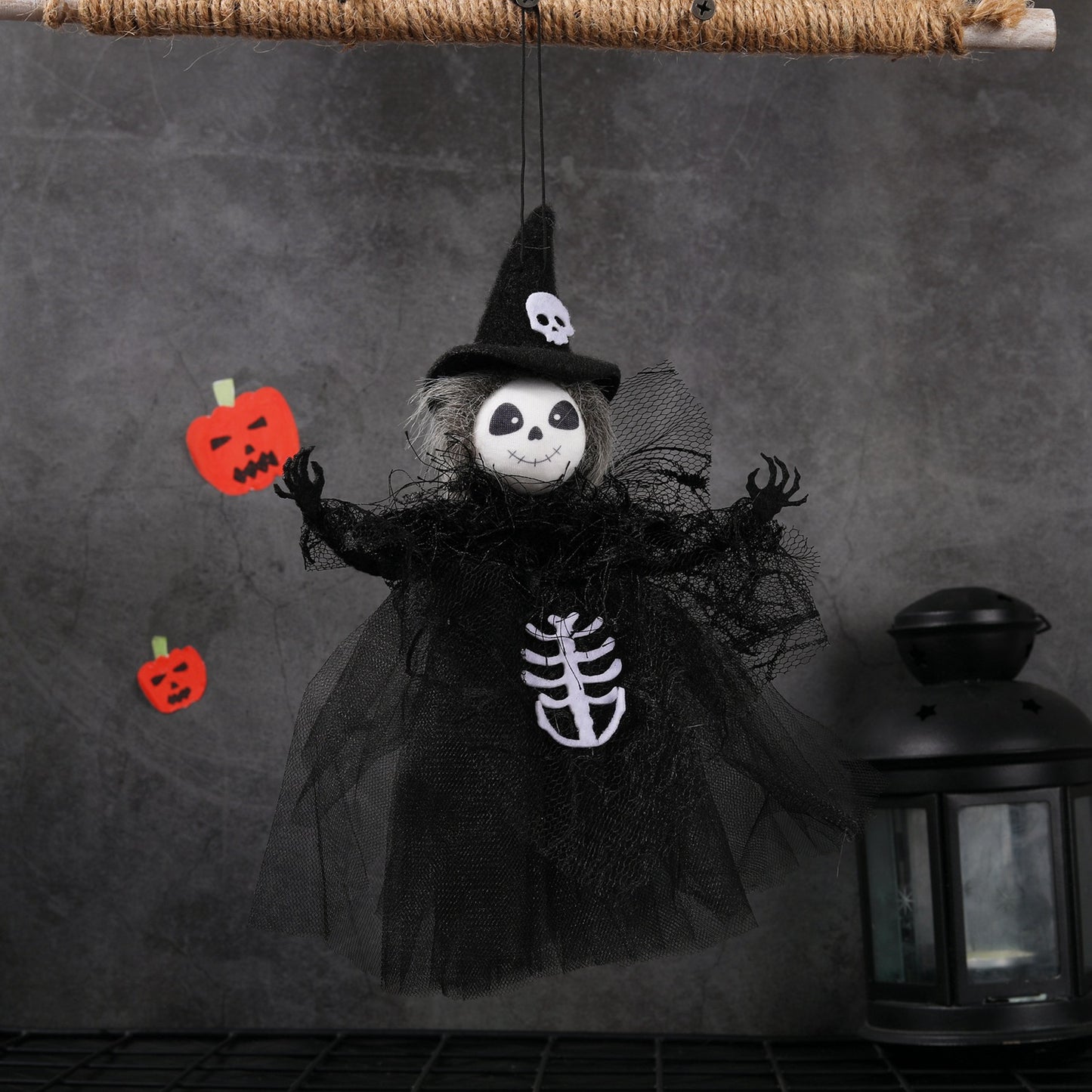 Halloween mesh pendant bar pumpkin witch ghost pendant scene decoration prank pendant