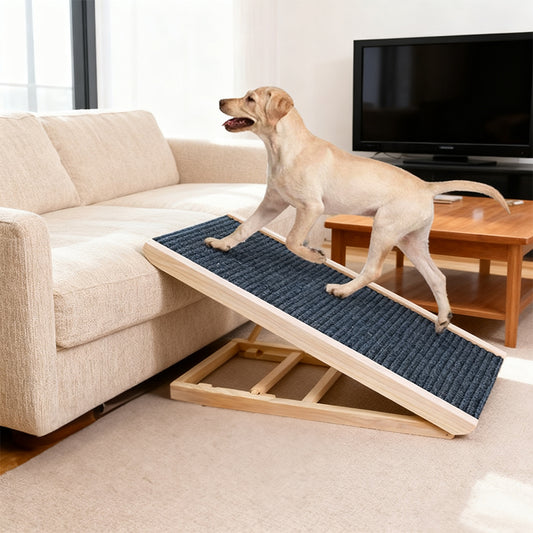 SafeStep Pet Ramp: Foldable, Height-Adjustable Ladder with Non-Slip Carpet for Easy Climbing to Cars and Furniture