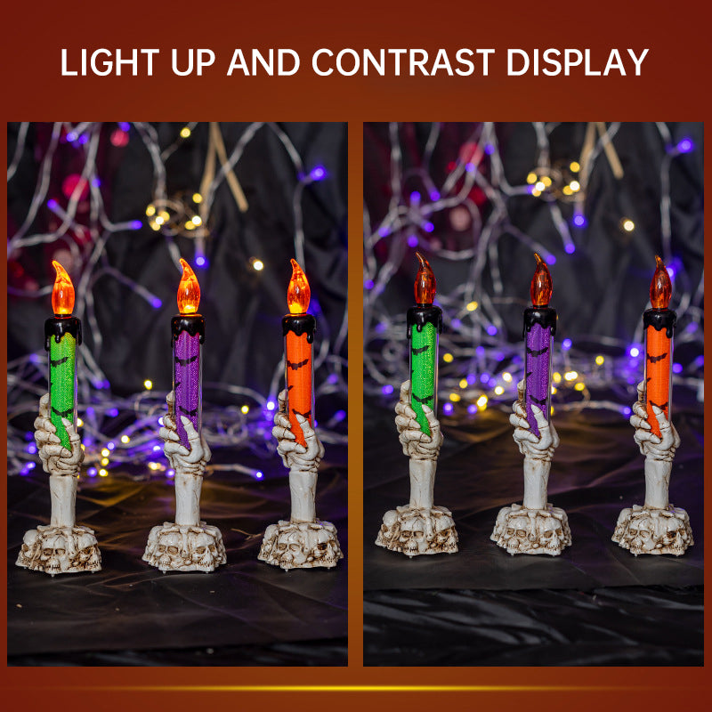 Halloween Prop Tears, Smokeless Electronic Skull, Candle Lamp, Ghost House, Secret Room Theme Party Scene Decoration