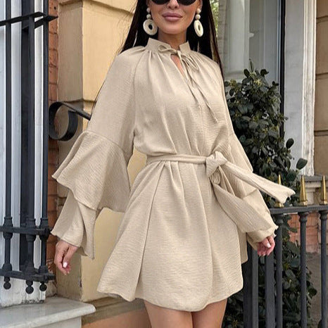 Elegant Bell Sleeve Tunic Dress