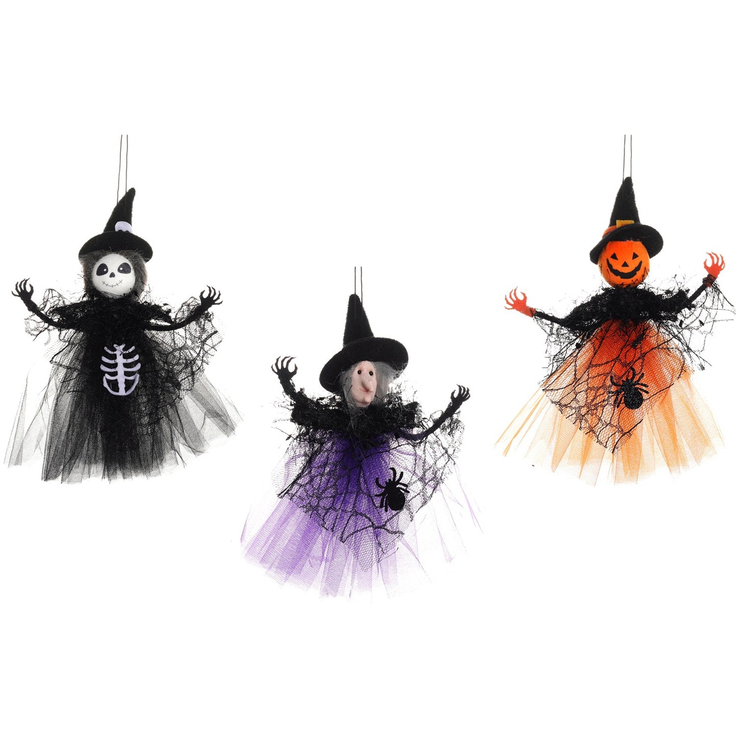 Halloween mesh pendant bar pumpkin witch ghost pendant scene decoration prank pendant