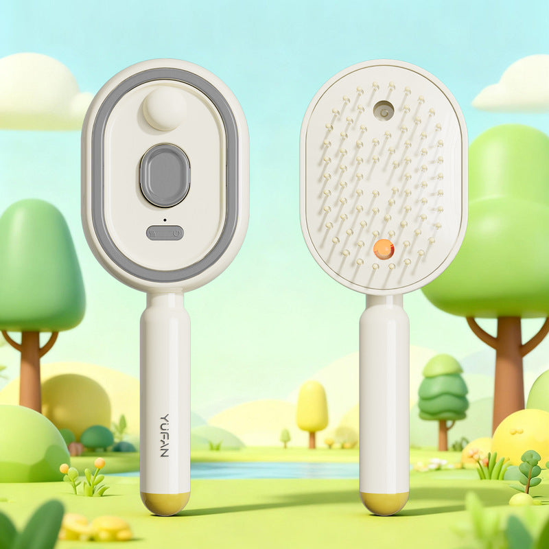 Electric Ionic Steam Hair Straightening Brush – Anti-Frizz Mist Comb for Smooth & Shiny Hair