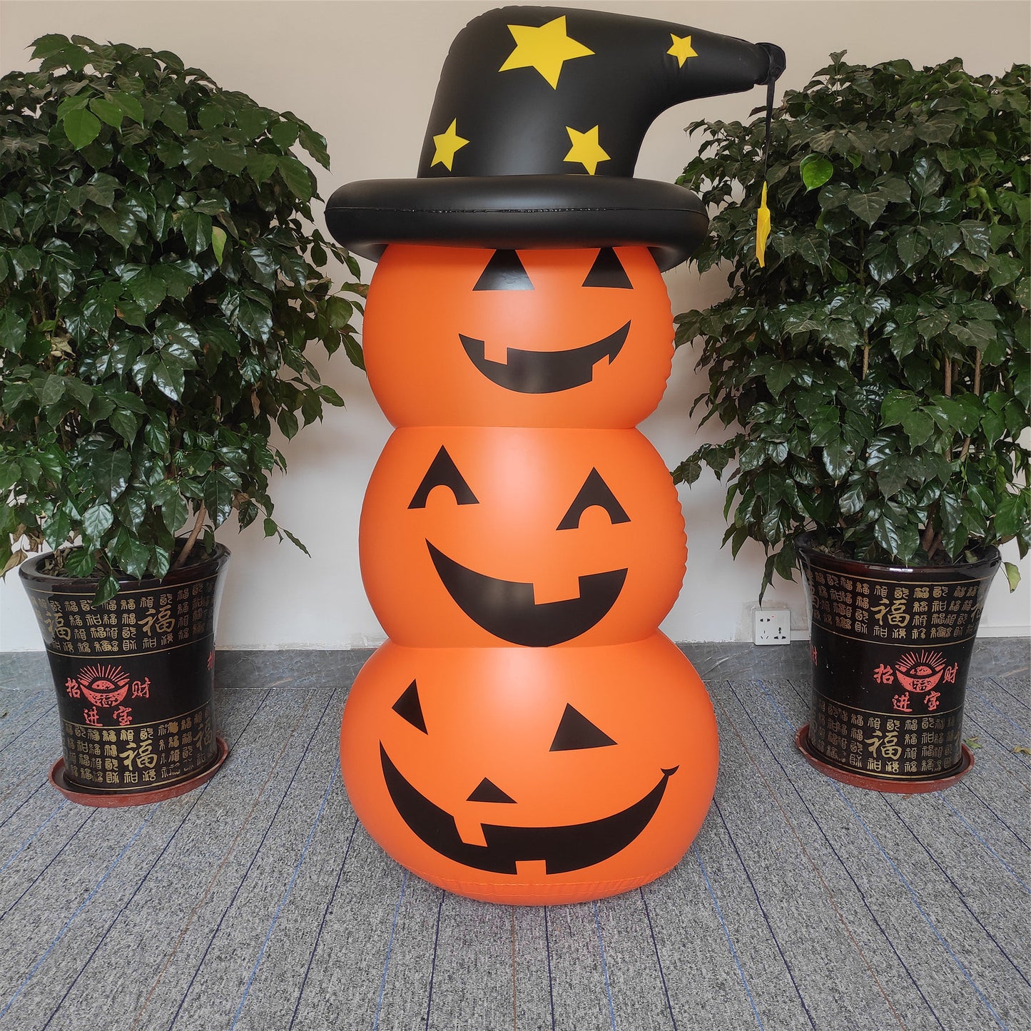 Halloween Pumpkin Head Tumbler Inflatable Standing Ghost Garden Ornaments Holiday Party Decoration Props