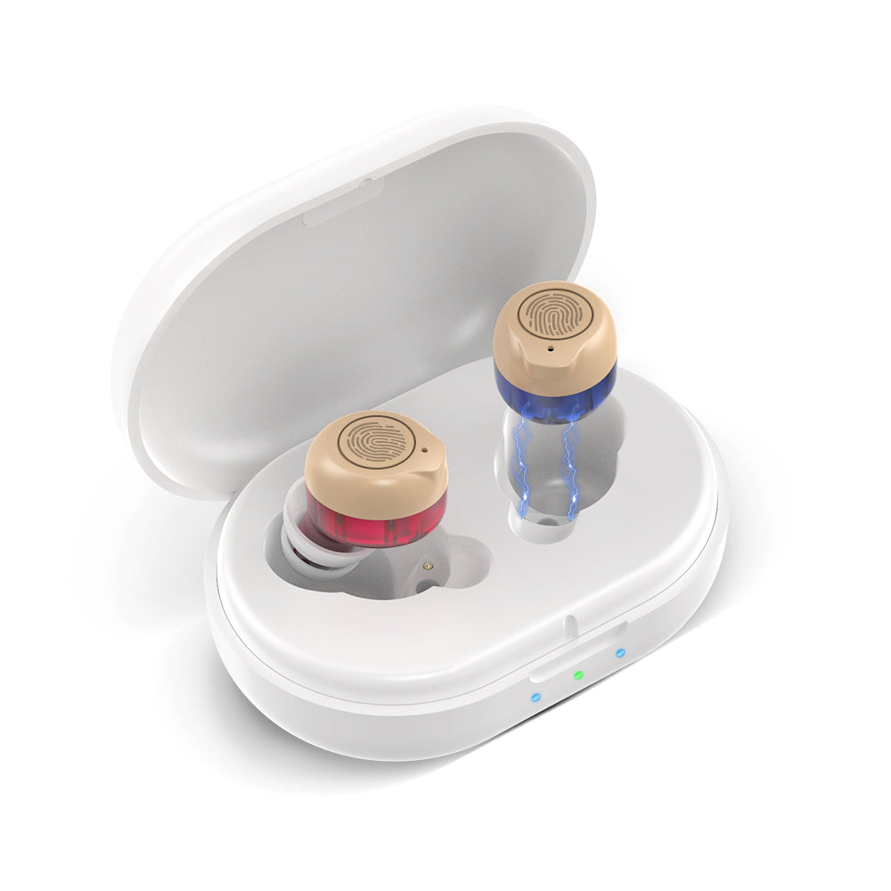 Hearing Aid Sound Amplifier for Elderly with Magnetic Charging Case, Mini Invisible Sound Collector, Portable Audio Enhancer