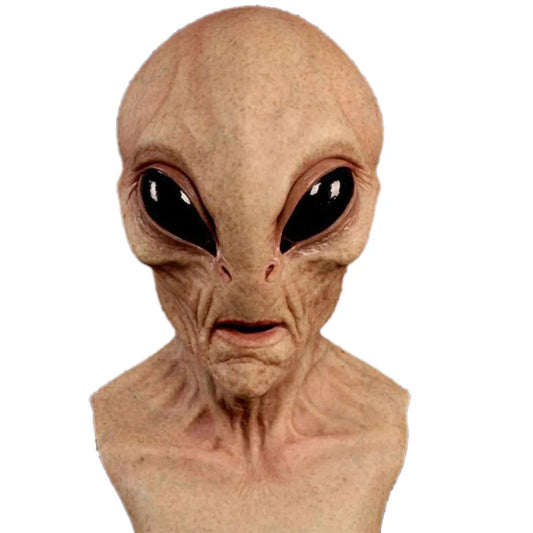 Scary Alien Latex Mask – Full Head Big Eyes Horror Monster Mask for Halloween Party & Cosplay