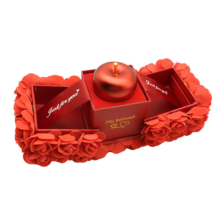 Romantic Radiance Set: Valentine's Day Soap Roses & Crystal Necklace