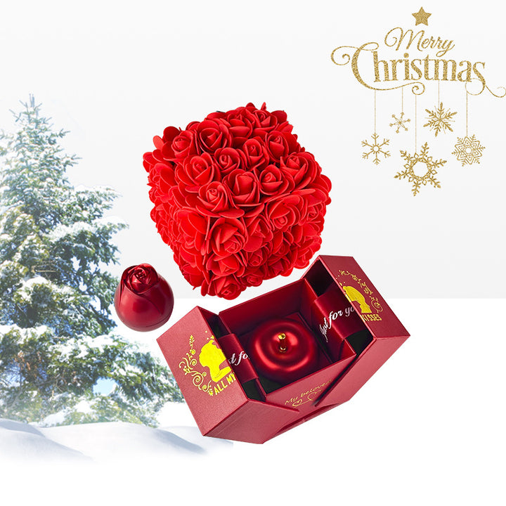 Romantic Radiance Set: Valentine's Day Soap Roses & Crystal Necklace